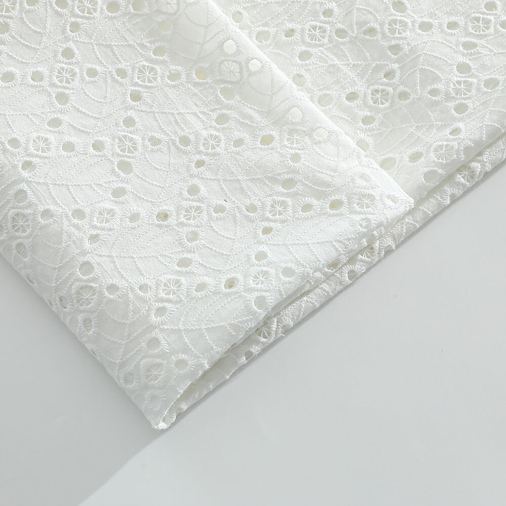 Embroidered Fabric Cutwork Cotton for Women's Wear Wholesale Supplier 5